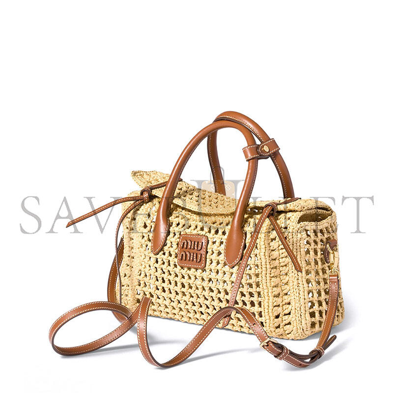 M1v M1v RAFFIA TOP-HANDLE BAG 5BA316 (25.5*14*9.5cm)